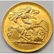 AUSTRALIA 1912 . HALF 1/2 SOVEREIGN . SYDNEY . GOLD